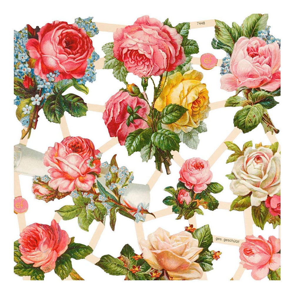Creativ company vintage plaatjes, rozen, vel 16,5x23,5 cm, 2 vel 1 doos