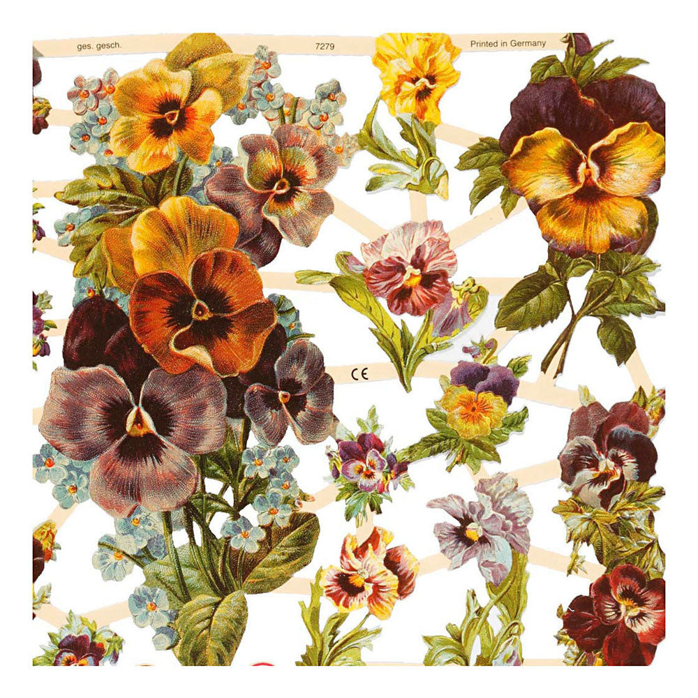 Creativ company vintage plaatjes, viooltje, vel 16,5x23,5 cm, 2 vel 1 doos
