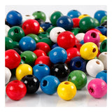 Creativ company houten kralen, d 8 mm, gatgrootte 2 mm, ca. 80 stuk, diverse kleuren, 15 gr 1 doos