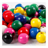 Creativ company houten kralen diverse kleuren, 150st.