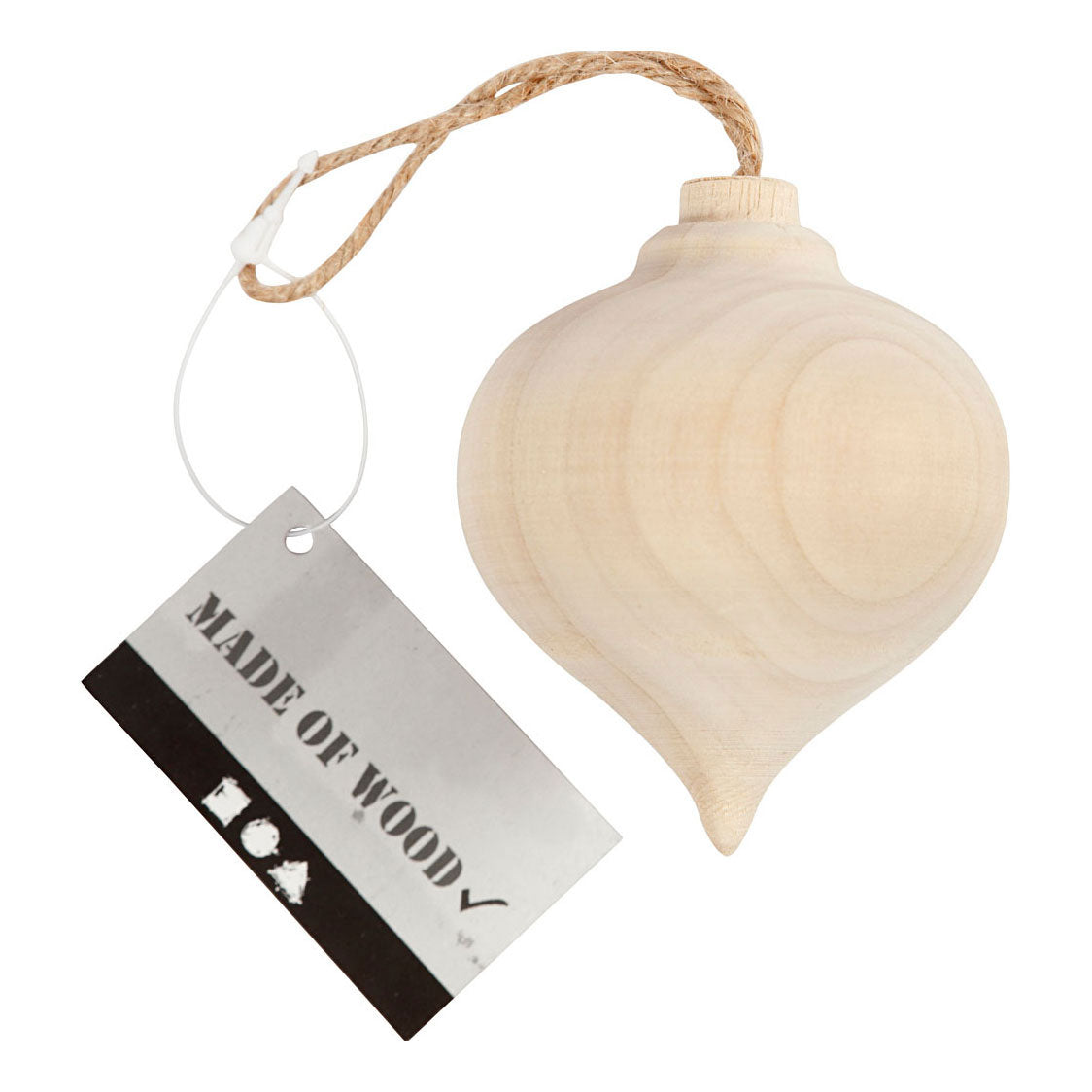 Creativ company hanger puntige houten kerstbal