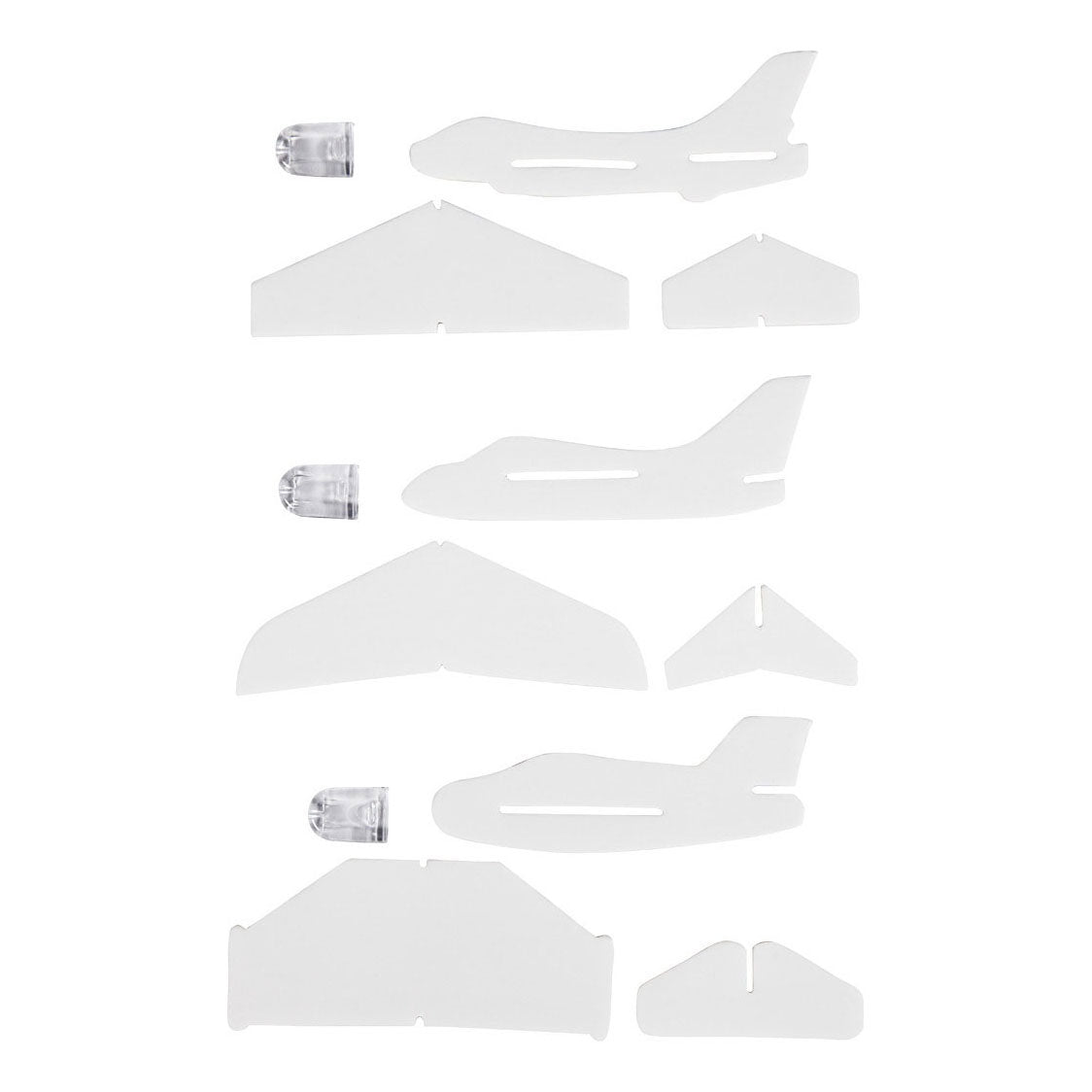 Creativ company vliegtuigen, l: 11,5-12,5 cm, b: 11-12 cm, wit, 3 stuk 1 doos