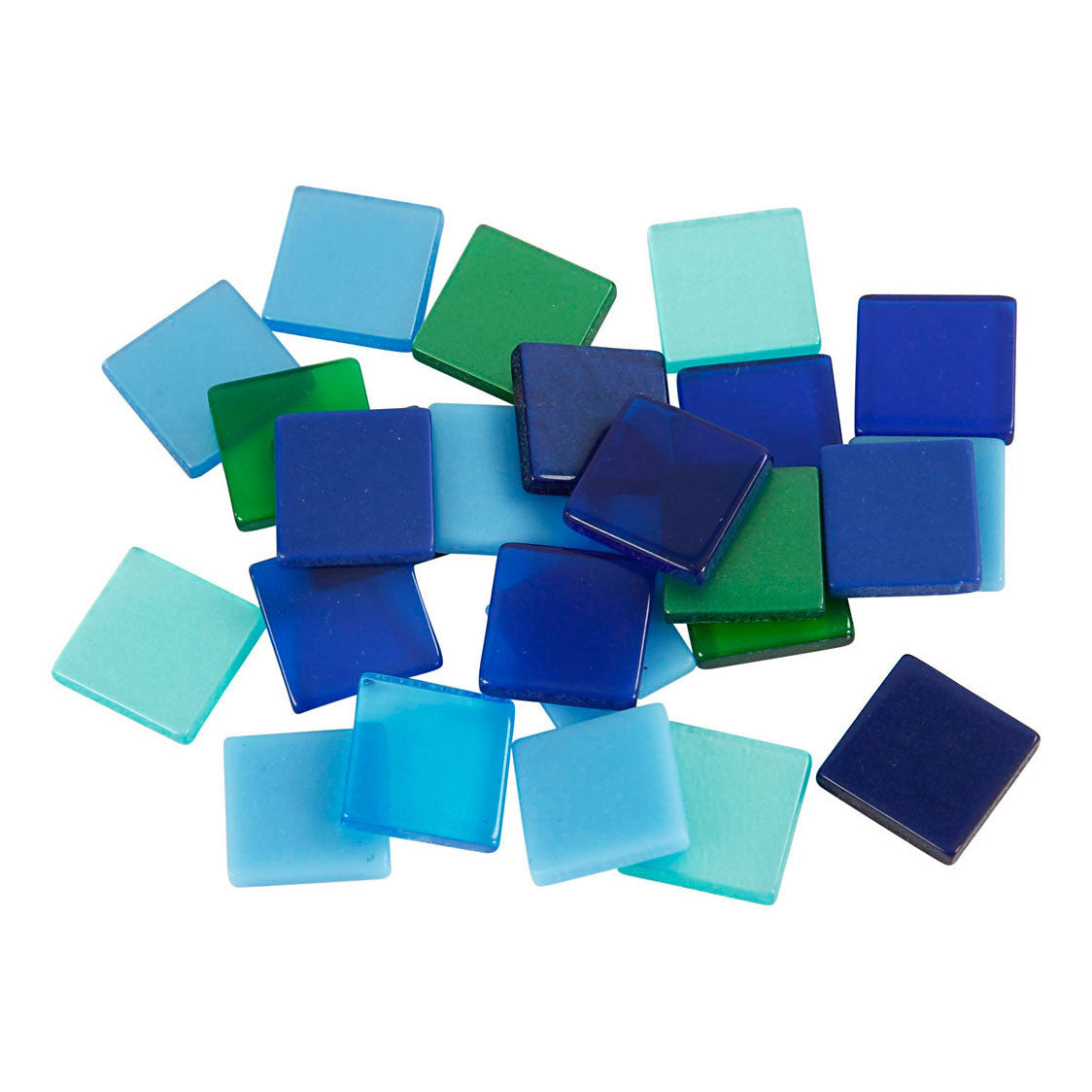 Creativ company mini mozaiek, afm 10x10 mm, dikte 2 mm, blauw groen harmonie, 25 gr 1 doos