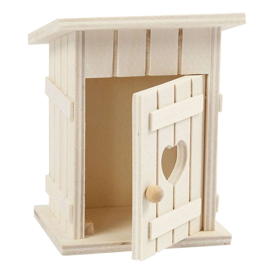 Creativ company houten mini toilethuis, 6,5x6,5x8cm