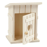 Creativ company houten mini toilethuis, 6,5x6,5x8cm
