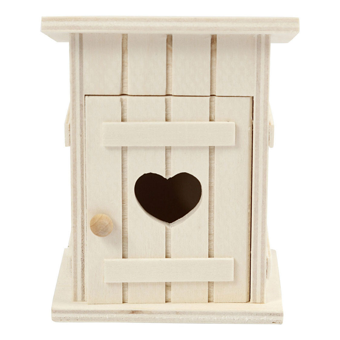 Creativ company houten mini toilethuis, 6,5x6,5x8cm