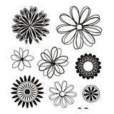 Creativ company silicone stempels bloemen, 1 vel