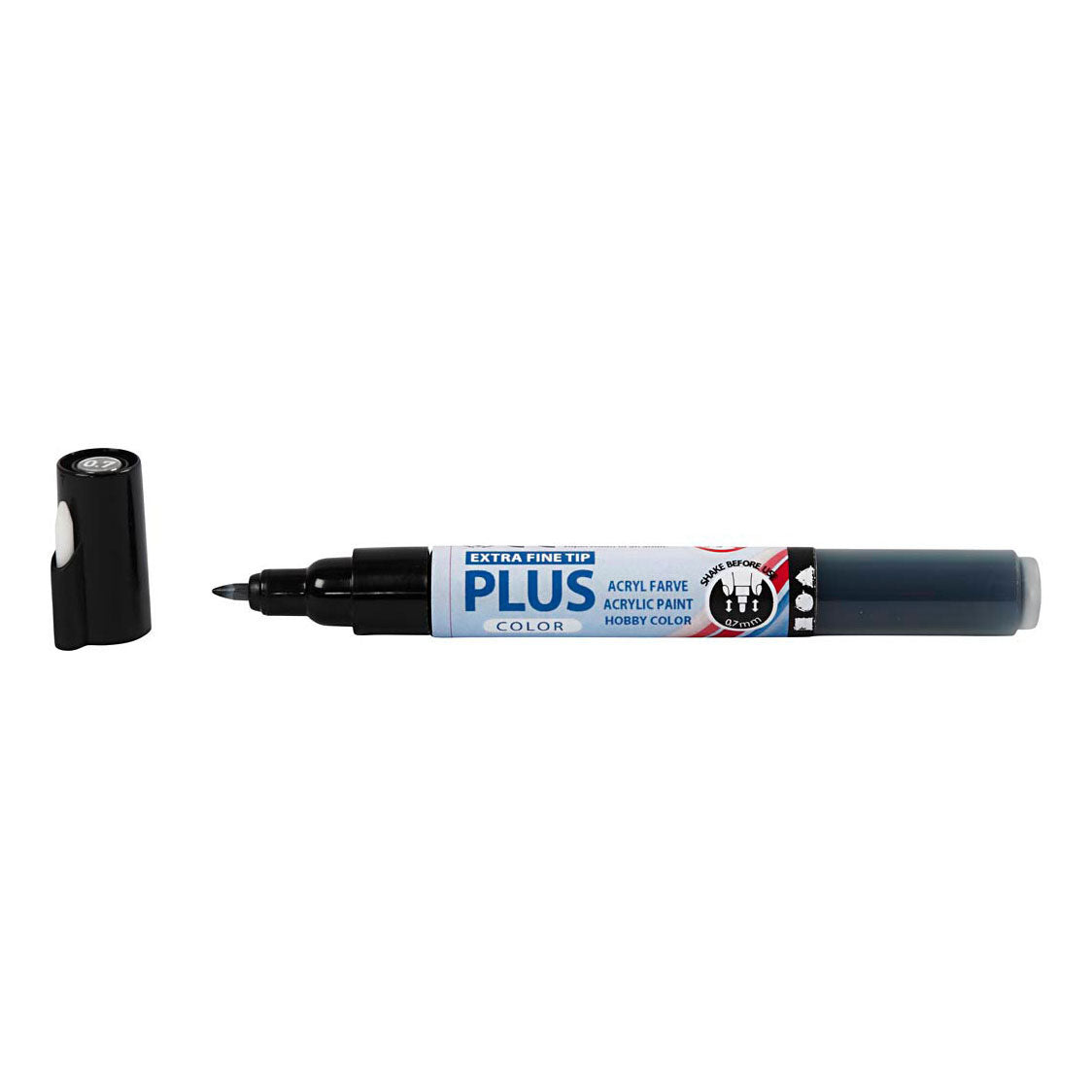 Creativ company plus color marker, l: 14,5 cm, lijndikte 0,7 mm, zwart, 5,5 ml, 1 stuk