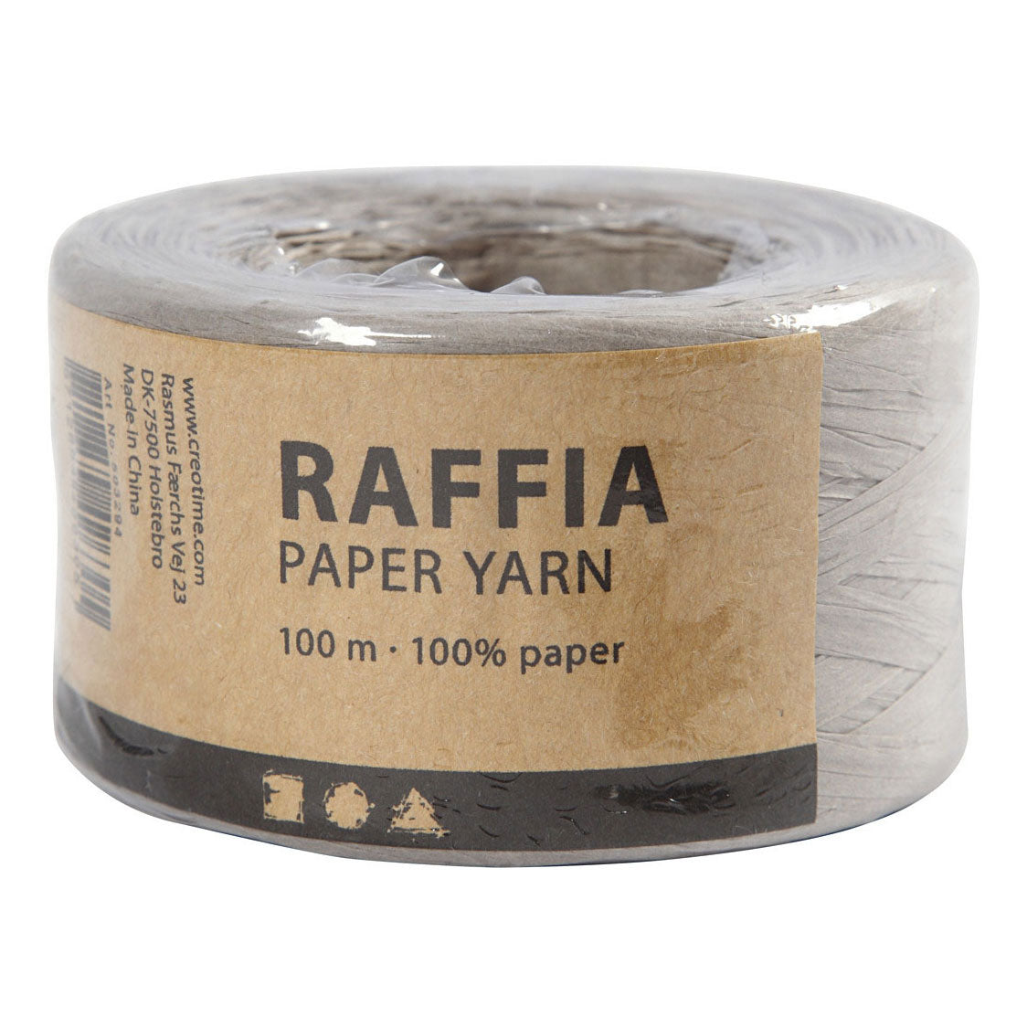 Creativ company papier raffia garen lichtgrijs, 100m