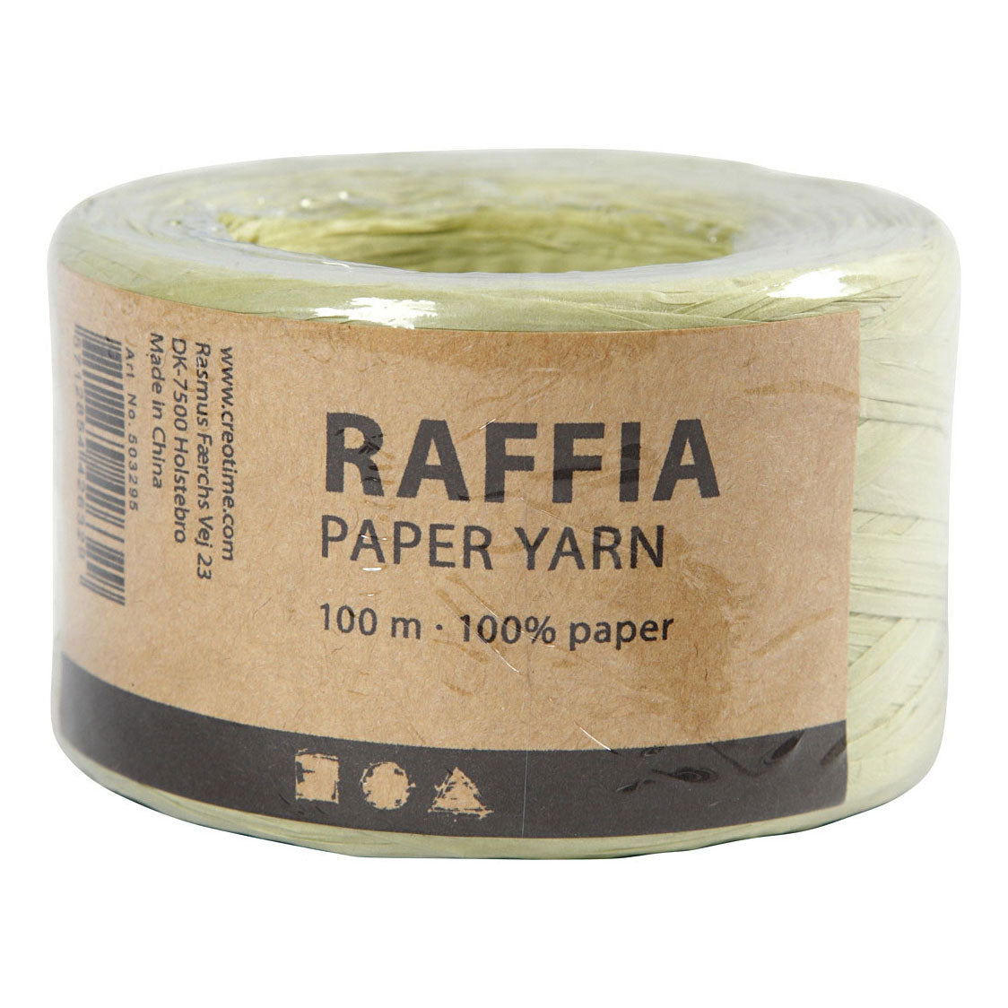 Creativ company papier raffia garen lichtgroen, 100m