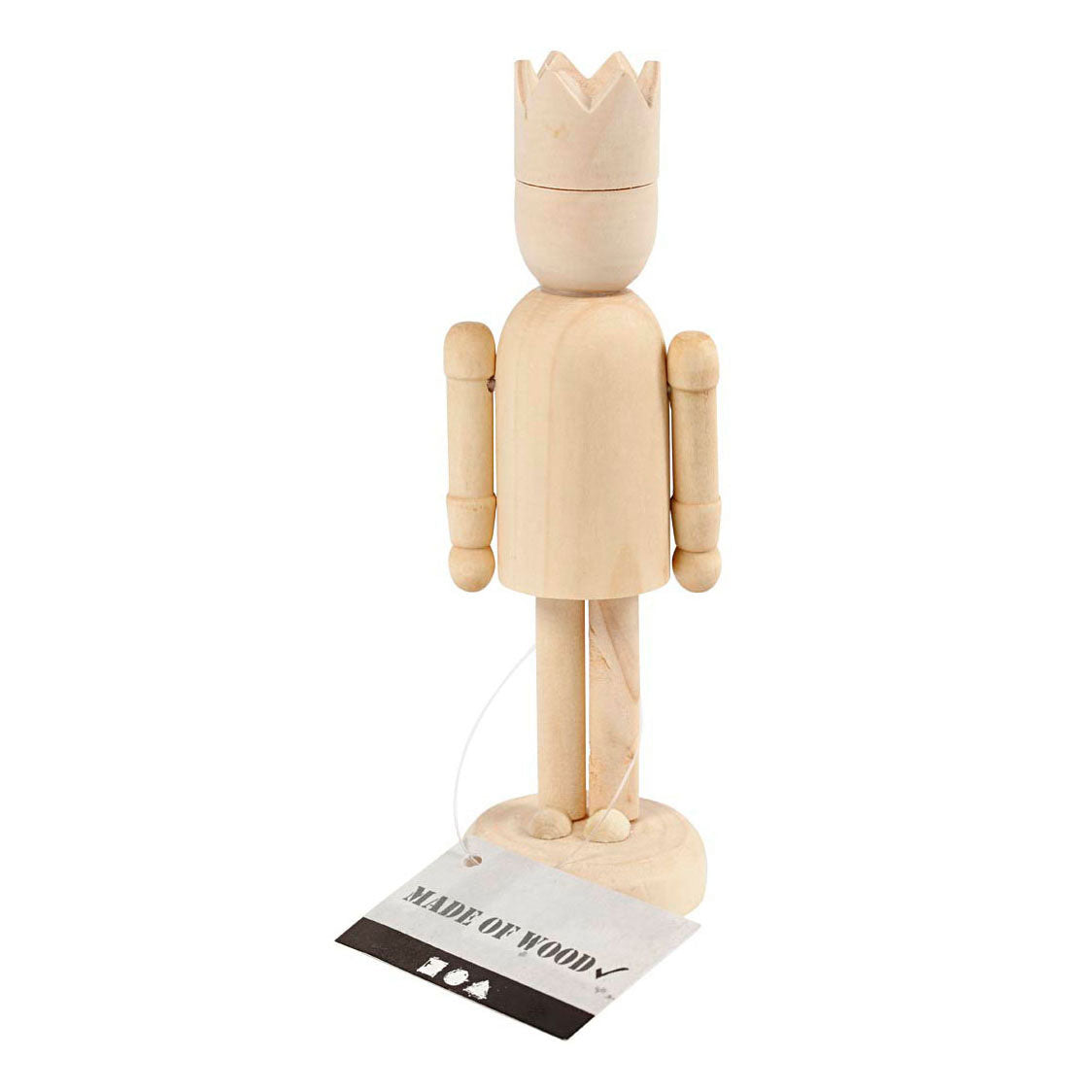 Creativ company houten figuur met kroon, 13cm