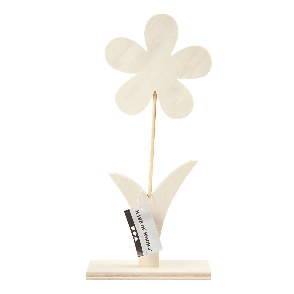 Creativ company houten bloem met voet, 26cm