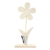 Creativ company houten bloem met voet, 26cm
