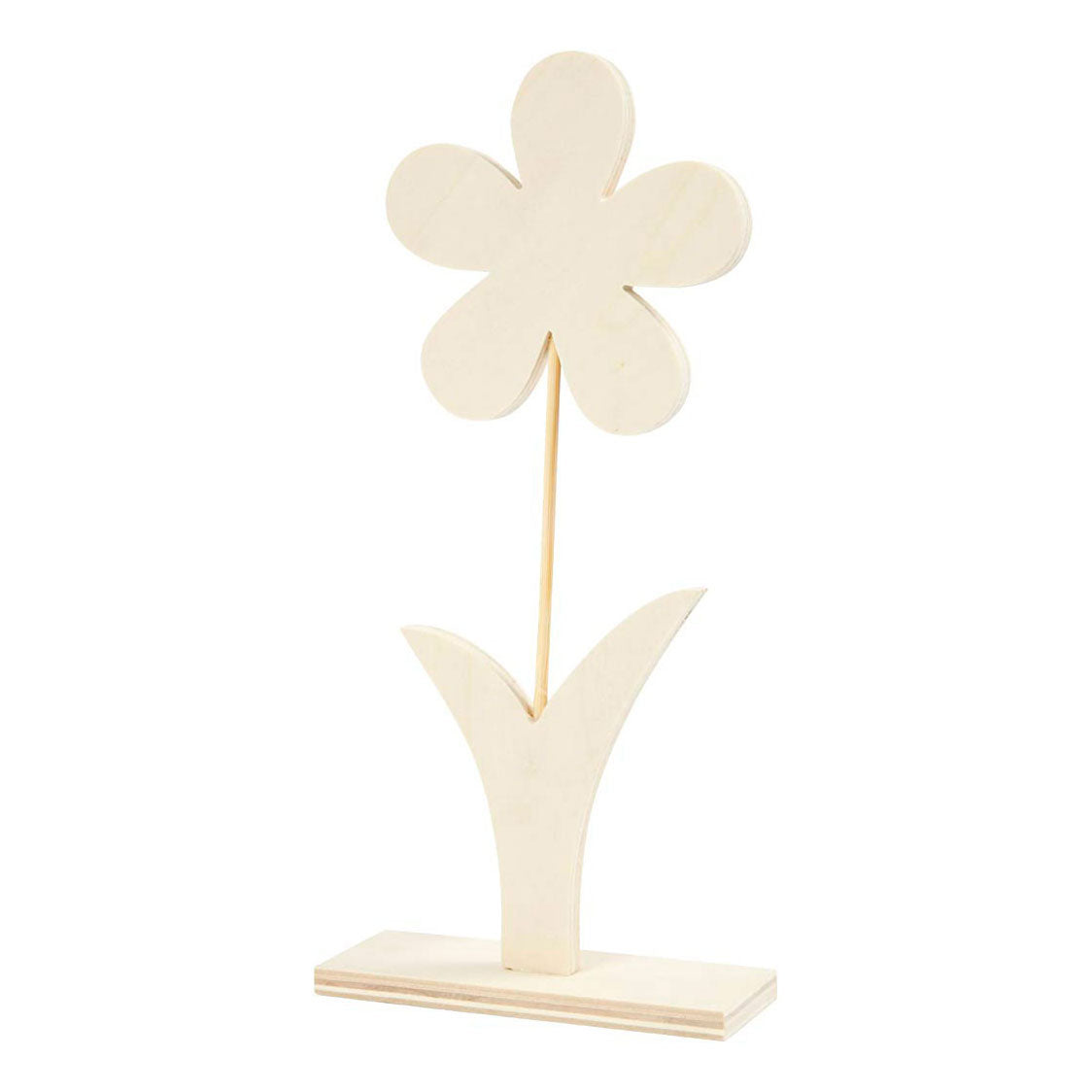 Creativ company houten bloem met voet, 26cm