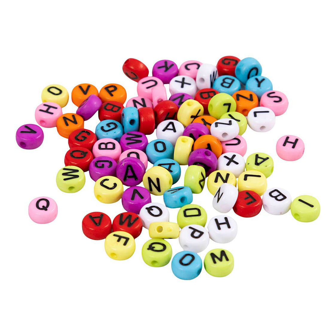 Creativ company ronde letterkralen diverse kleuren, 25 gram