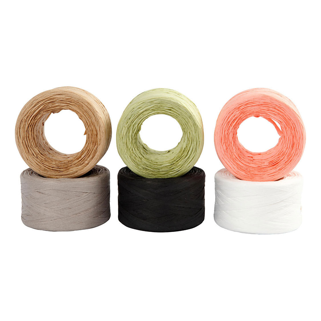 Creativ company papier raffia garen diverse kleuren, 6x100m
