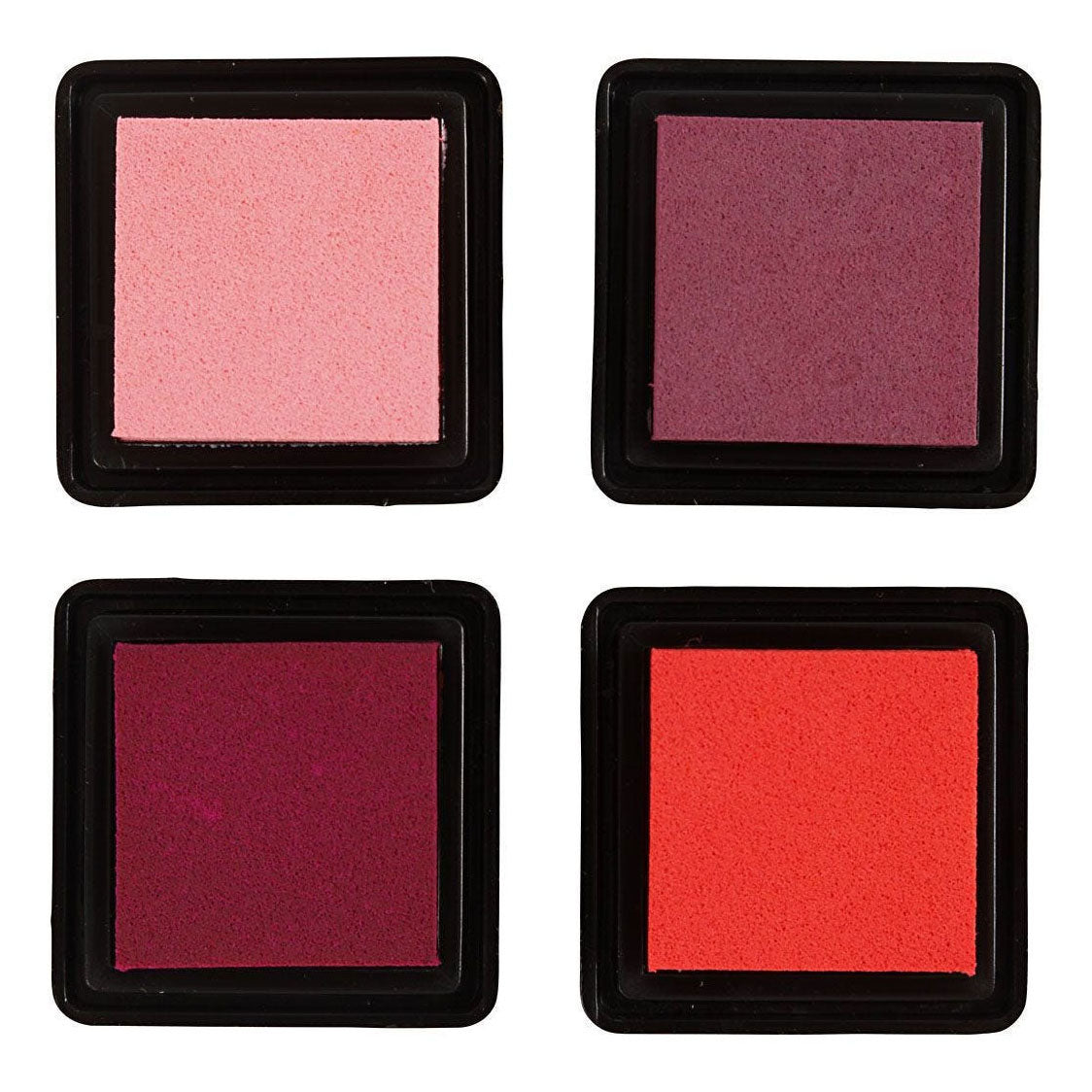 Creativ company stempelinkt, h: 2 cm, afm 3,5x3,5 cm, peach, roze, lichtroze, donkerroze, 4 stuk 1 doos