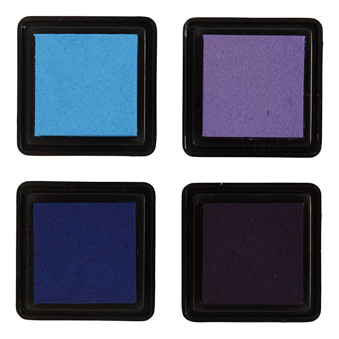 Creativ company stempelinkt blauw tinten paars, 4st.