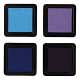 Creativ company stempelinkt blauw tinten paars, 4st.