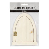 Creativ company houten miniatuur deur met scharnieren, 13x10cm