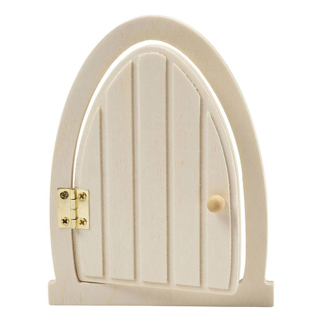 Creativ company houten miniatuur deur met scharnieren, 13x10cm