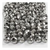 Creativ company facet kralen metallic grijs, 100st.