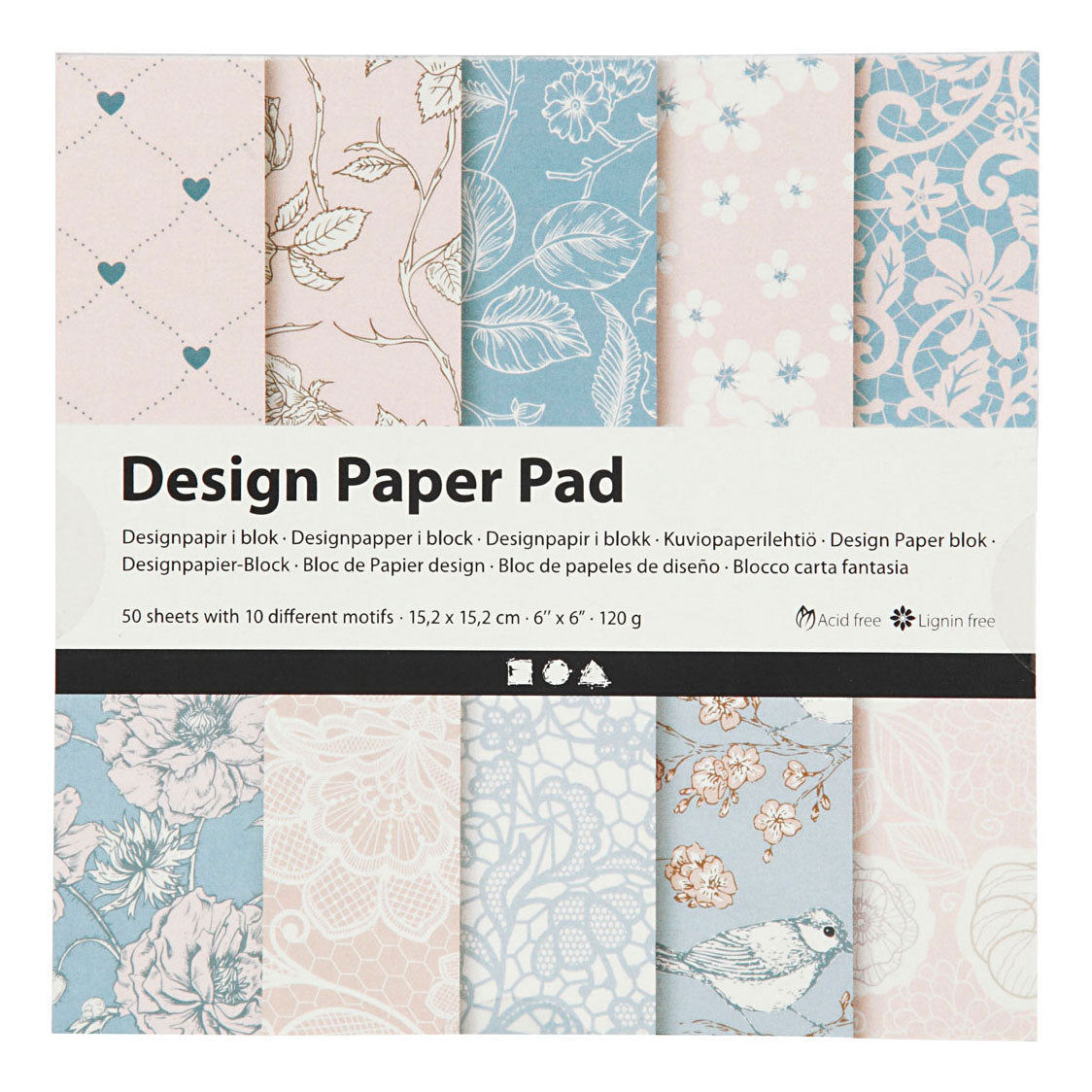 Creativ company design papierblok roze, 50 vellen