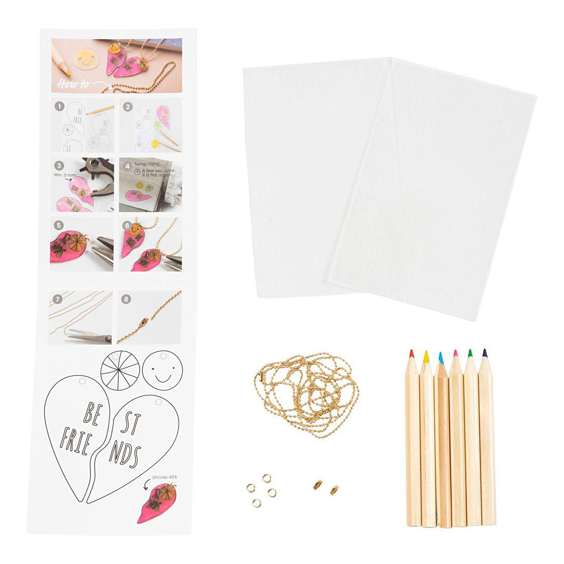 Creativ company mini hobbyset sieraden vriendschapskettingen van krimpfolie