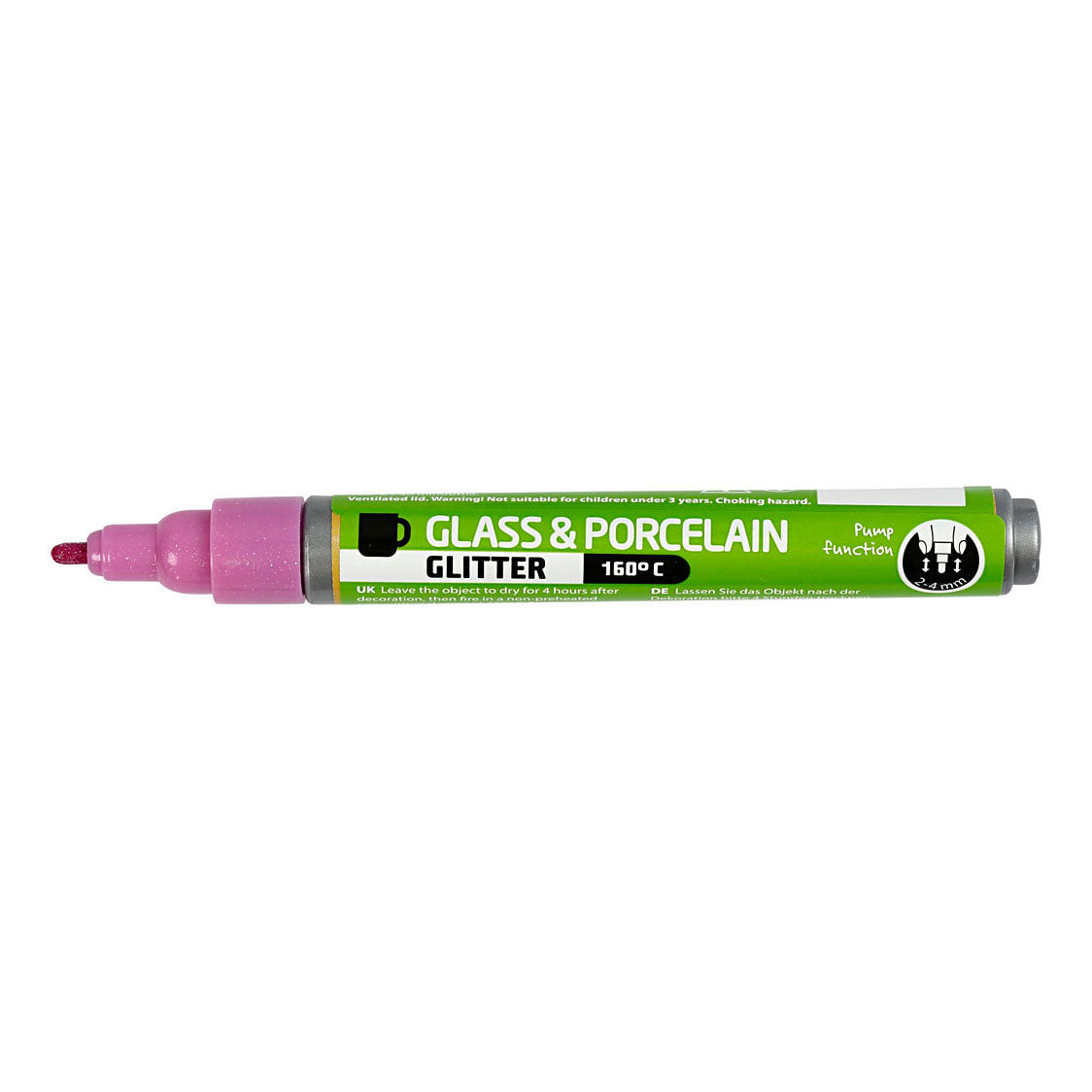 Creativ company glas- en porseleinstift glitter semi-dekkend - roze