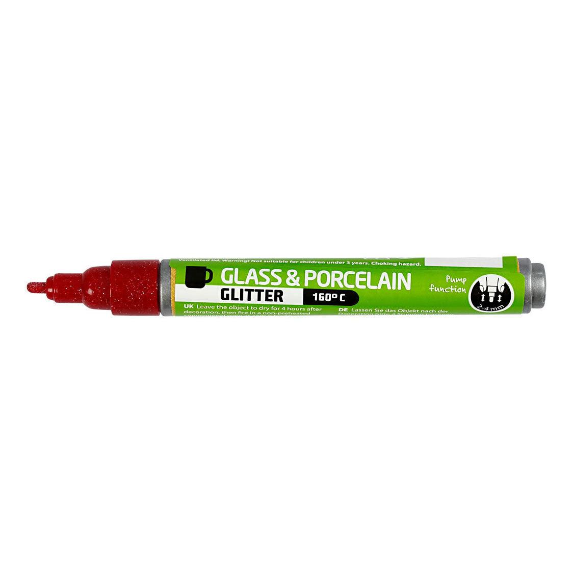 Creativ company glas- en porseleinstift glitter semi-dekkend - donkerrood