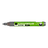 Creativ company glas- en porseleinstift glitter semi-dekkend - grijs