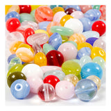 Creativ company glazen kralen divers rond, ovaal, cirkel, 60 gram