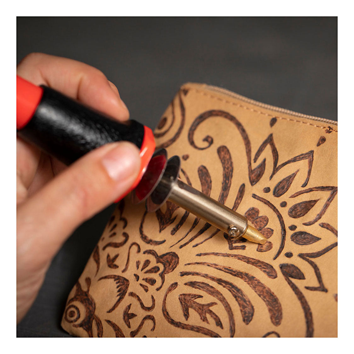 Creativ company faux leather tasje bruin, 21x18cm