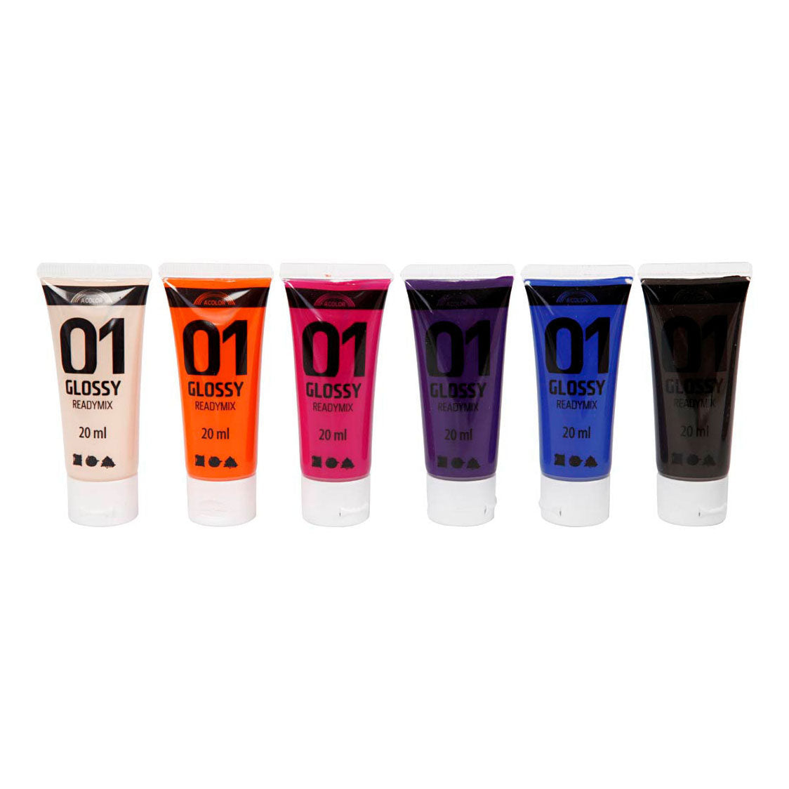 Creativ company acrylverf voor kinderen glossy extra kleuren, 6x20ml