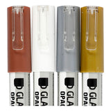 Creativ company glas- porseleinstiften, lijndikte 1-2 mm, semi-dekkend, bruin, goud, zilver, wit, 4 stuk 1 doos