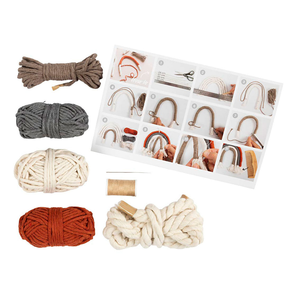 Creativ company mini hobbyset macrame regenboog