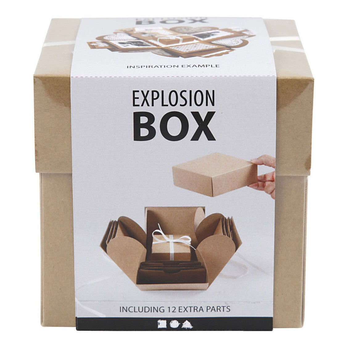 Creativ company explosion box geschenkdoos naturel set