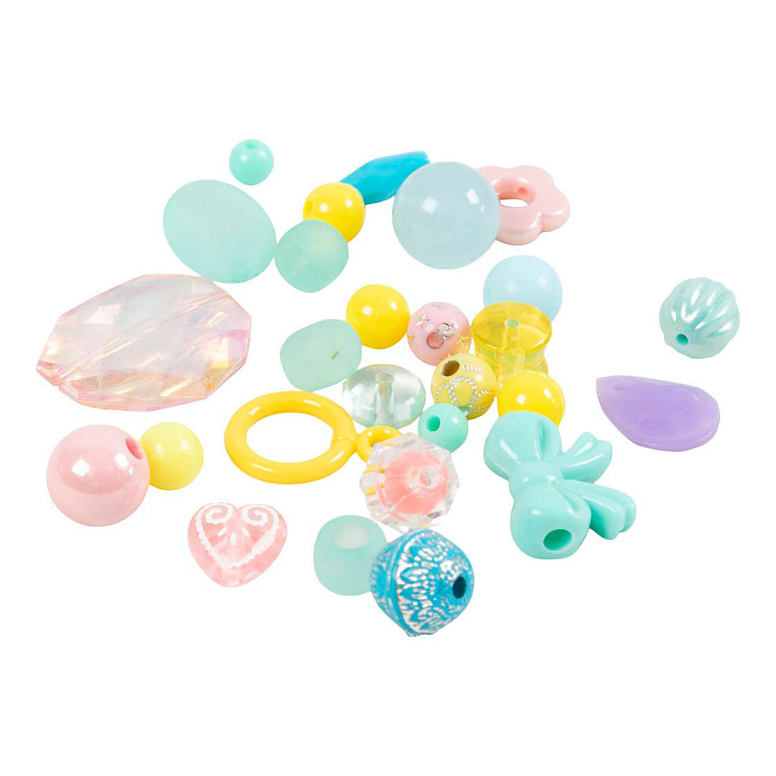 Creativ company plastic kralen, d 5-35 mm, gatgrootte 1-8 mm, ca. 900 stuk, diverse kleuren, 700 ml 1 doosje