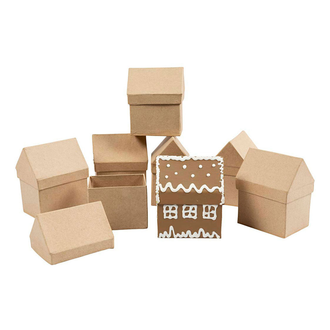 Creativ company huizen papier-mache, 20st.