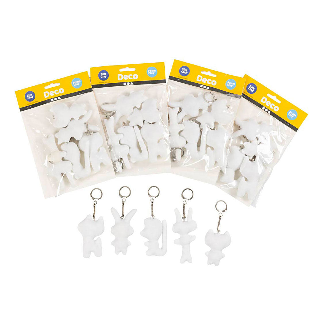 Creativ company figuren van textiel met sleutelhanger, 25st.