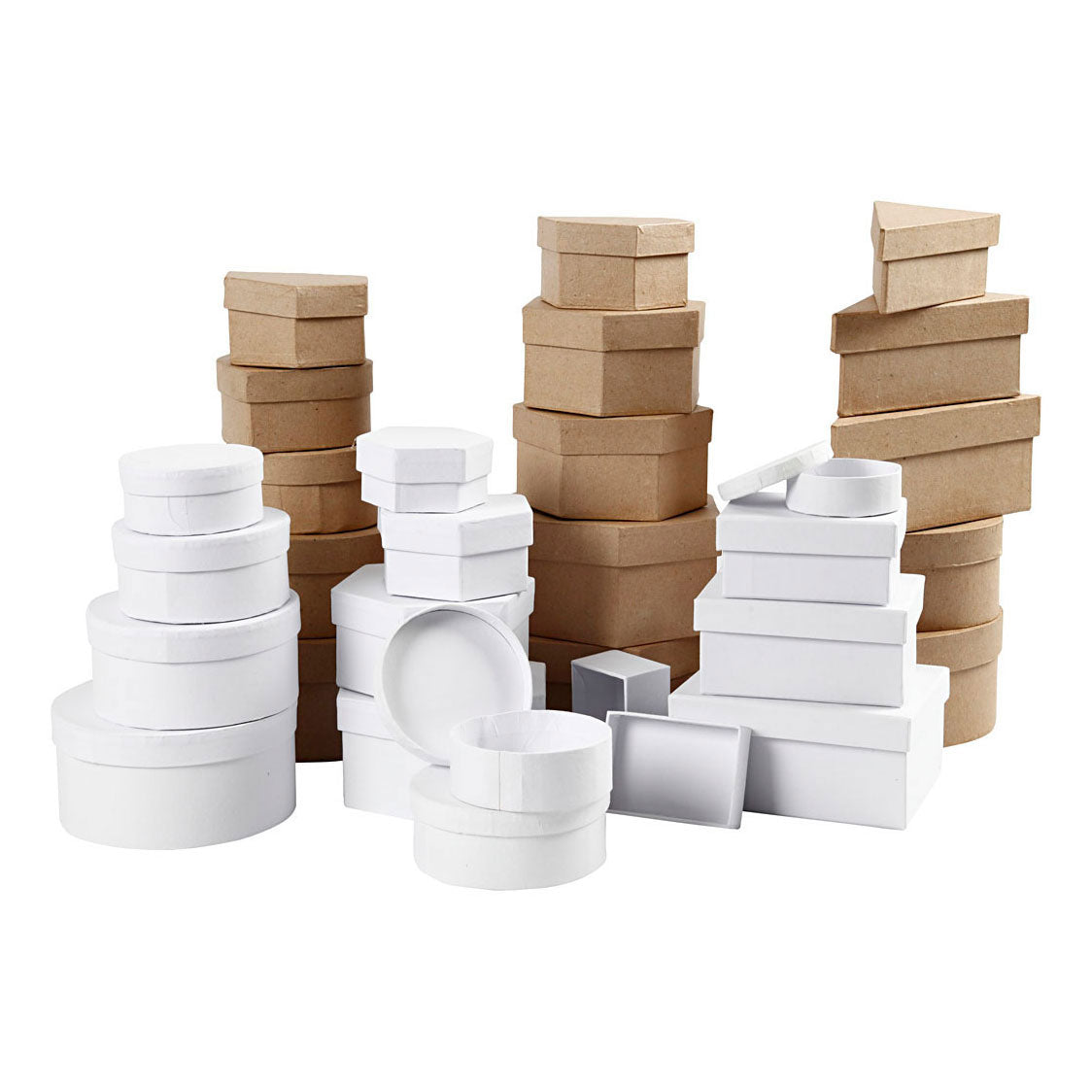 Creativ company dozen bruin en wit 6,5-18cm, 30st.