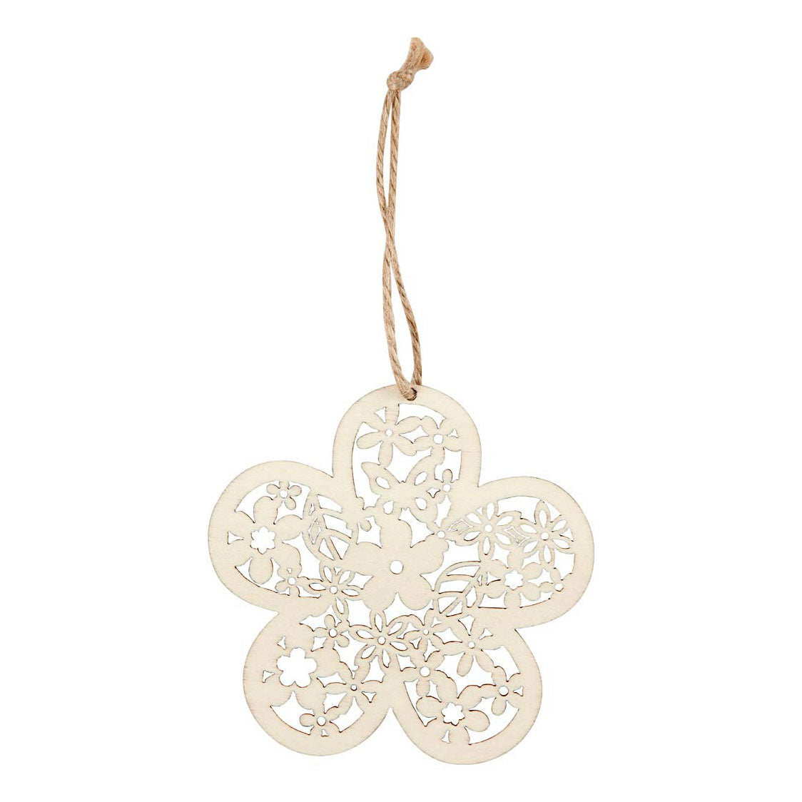 Creativ company houten figuren, vlinder, bloem en vogel, h: 10 cm, b: 10 cm, 90 stuk 1 doos