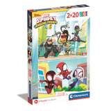 Clementoni spidey and his amazing friends puzzel 2 x 20 stukjes