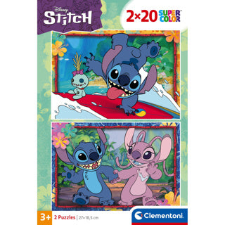 Clementoni puzzel 2x20 stukjes stitch disney