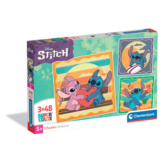 Clementoni puzzel 3x48 stukjes stitch disney