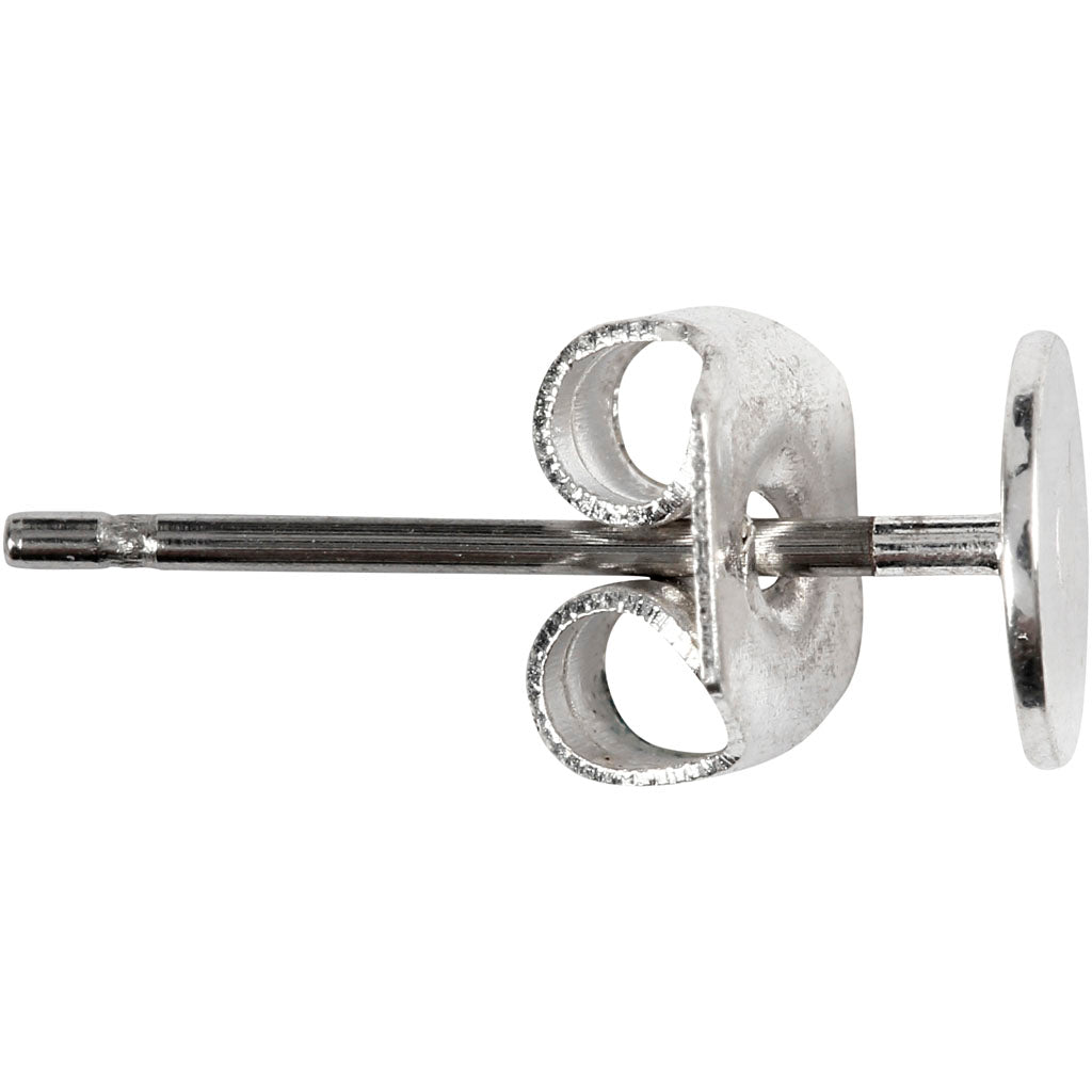Creativ company oorstekers, l: 13 mm, verzilverd, 10 stuk 1 doos