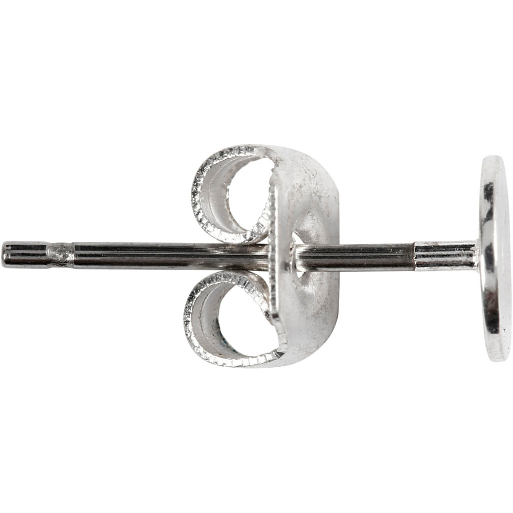 Creativ company oorstekers, l: 13 mm, verzilverd, 100 stuk 1 doos