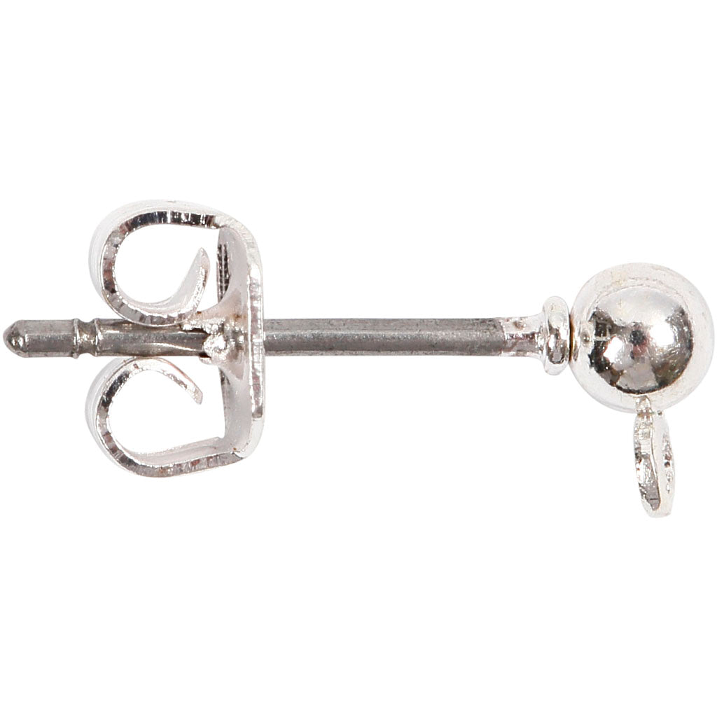 Creativ company oorsteker, l: 13 mm, verzilverd, 100 stuk 1 doos