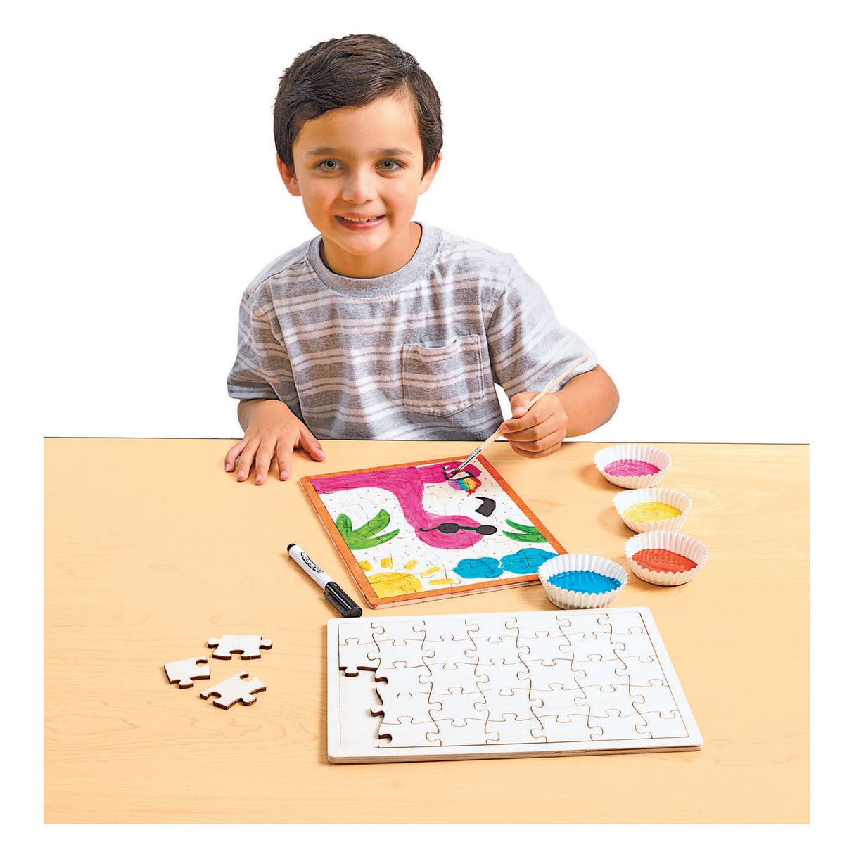 Maak je eigen Houten Puzzel, 6st.