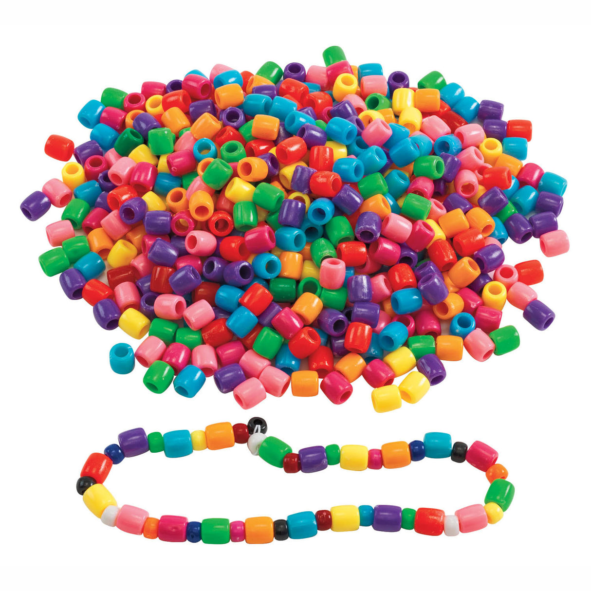 Colorations - gekleurde grote rijgkralen in emmer, 680 gram